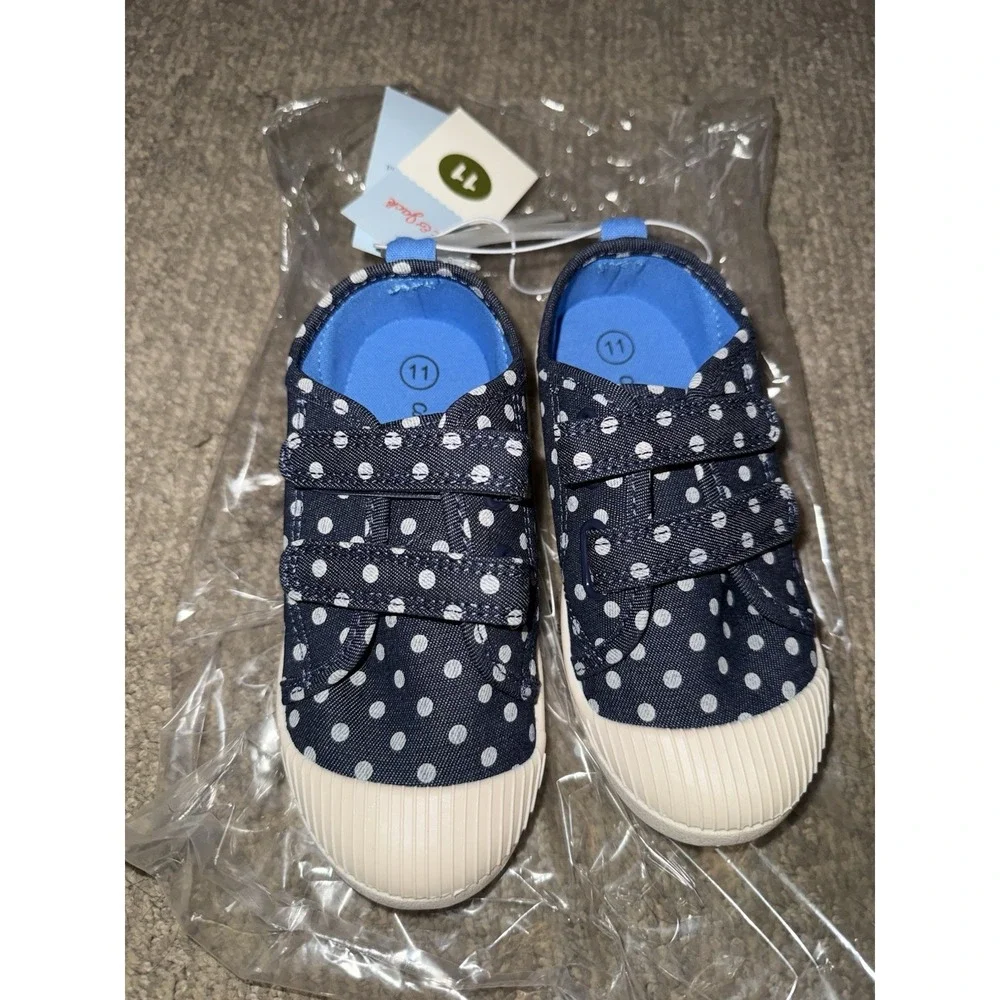Toddler Unisex Parker Navy Blue Sneakers Size 11 Hook Loop‎ Pull On Cat & Jack